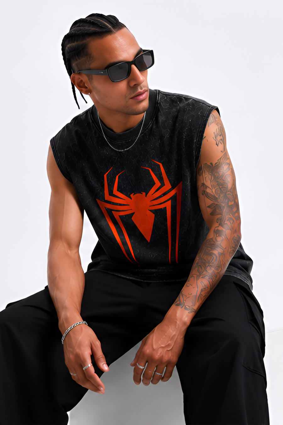 Men’s Acid Wash Sleeveless T-Shirt | Minimal Streetwear Tank Top – Zolace