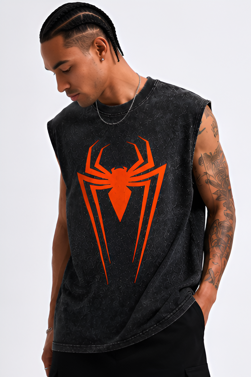Men’s Acid Wash Sleeveless T-Shirt | Minimal Streetwear Tank Top – Zolace