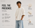ZOLACE Oversized Off White T-Shirt for Men | 240 GSM French Terry | Premium Heavyweight Crew Neck