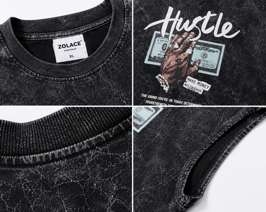 Men’s Acid Wash Sleeveless T-Shirt | 240 GSM Heavy Cotton | Minimal Streetwear Tank – Zolace