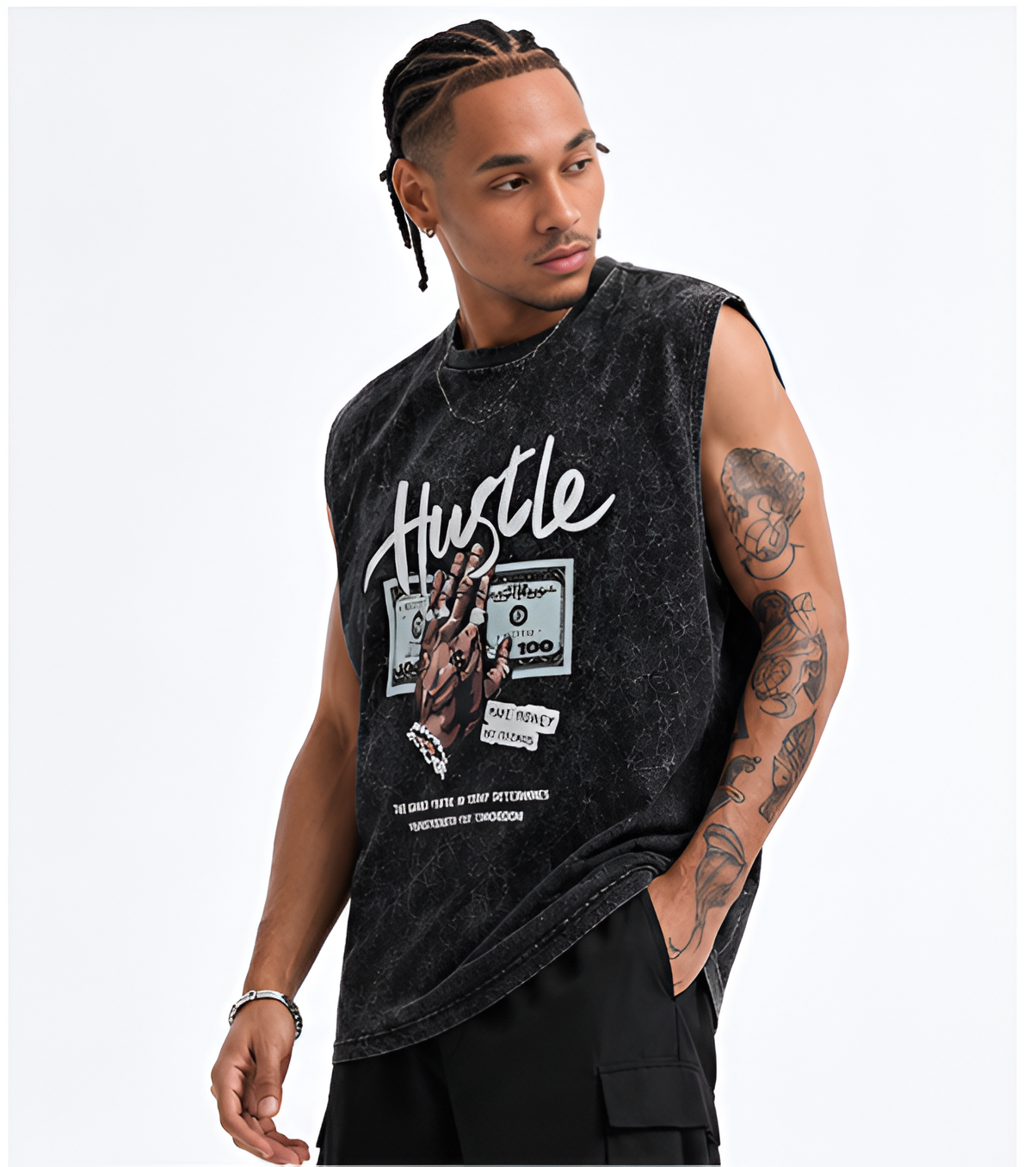 Men’s Acid Wash Sleeveless T-Shirt | 240 GSM Heavy Cotton | Minimal Streetwear Tank – Zolace