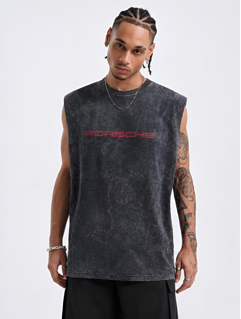Men’s Acid Wash Sleeveless T-Shirt | 240 GSM Heavy Cotton | Minimal Streetwear Tank – Zolace