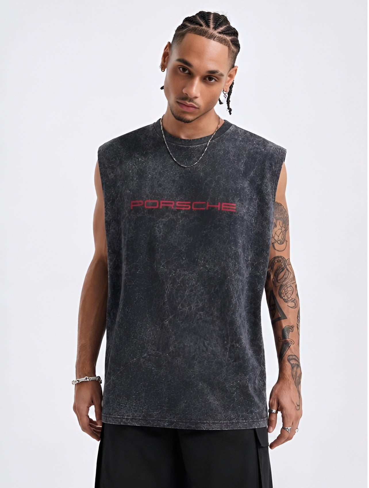 Men’s Acid Wash Sleeveless T-Shirt | 240 GSM Heavy Cotton | Minimal Streetwear Tank – Zolace