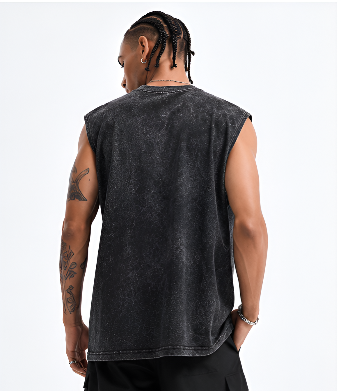 Men’s Acid Wash Sleeveless T-Shirt | 240 GSM Heavy Cotton | Minimal Streetwear Tank – Zolace