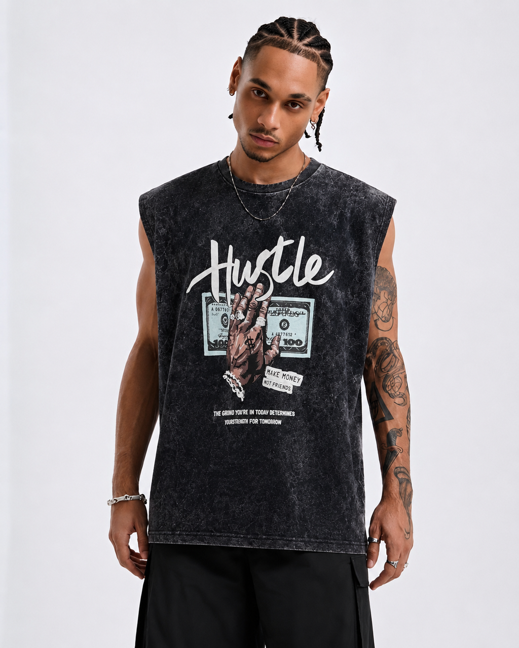 Men’s Acid Wash Sleeveless T-Shirt | 240 GSM Heavy Cotton | Minimal Streetwear Tank – Zolace