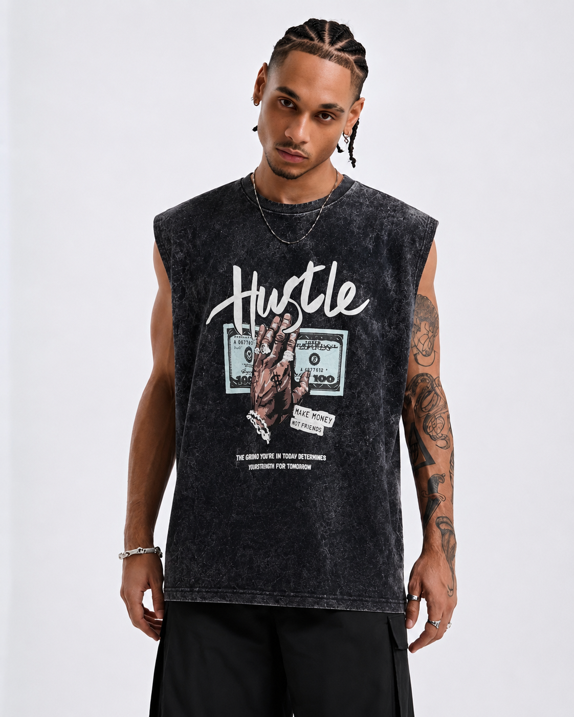 Men’s Acid Wash Sleeveless T-Shirt | 240 GSM Heavy Cotton | Minimal Streetwear Tank – Zolace