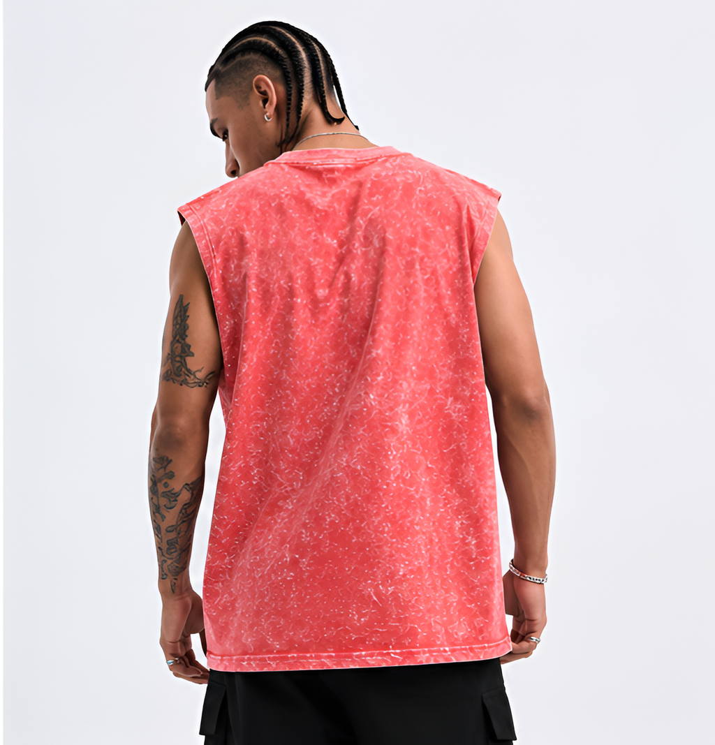 Men’s Acid Wash Sleeveless T-Shirt | 240 GSM Heavy Cotton | Minimal Streetwear Tank – Zolace