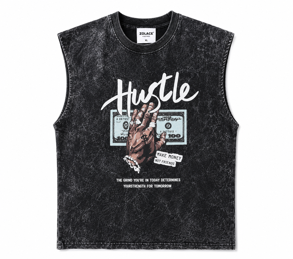 Men’s Acid Wash Sleeveless T-Shirt | 240 GSM Heavy Cotton | Minimal Streetwear Tank – Zolace