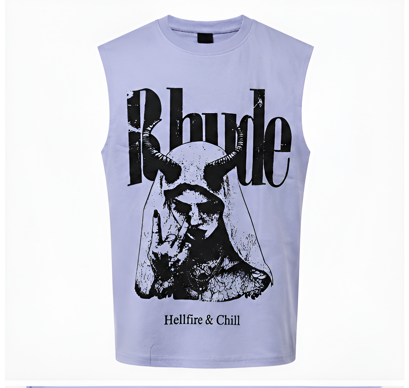 Men’s Oversized Sleeveless Graphic Tee – Devil Print | Drop Shoulder Street Style| Style with Jeans, Cargos & Shorts