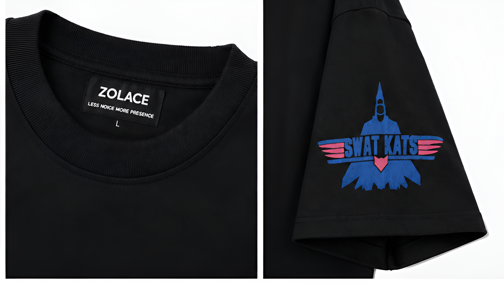 ZOLACE Oversized Drop Shoulder Graphic T-Shirt – SWAT KATS Print | Unisex Streetwear Tee