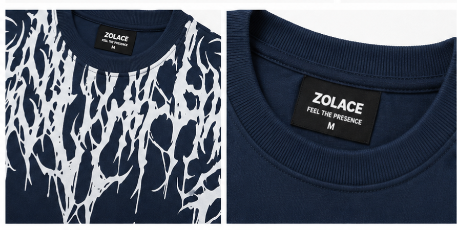 ZOLACE Navy Graphic Drop Shoulder Tank Top – Less Noise More Presence Edition