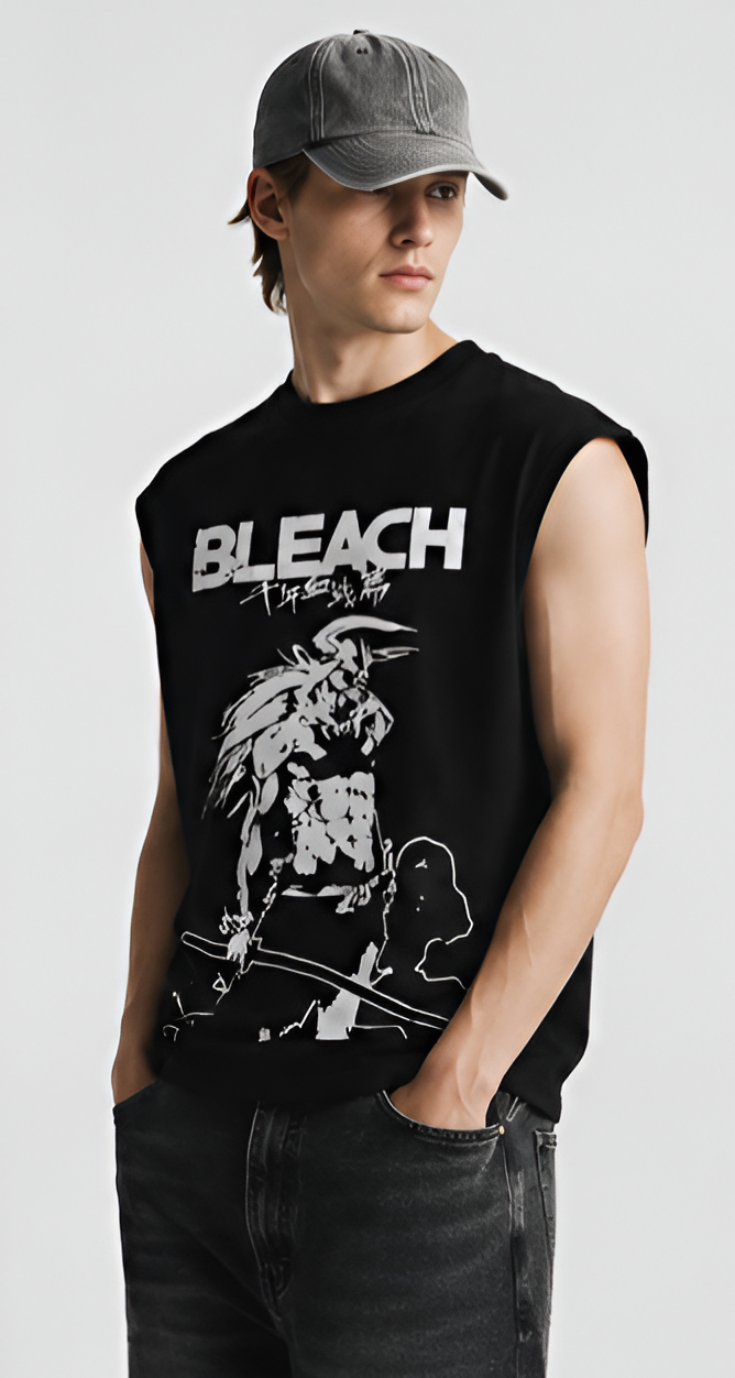 ZOLACE Bleach Graphic Sleeveless Tee – Oversized Fit